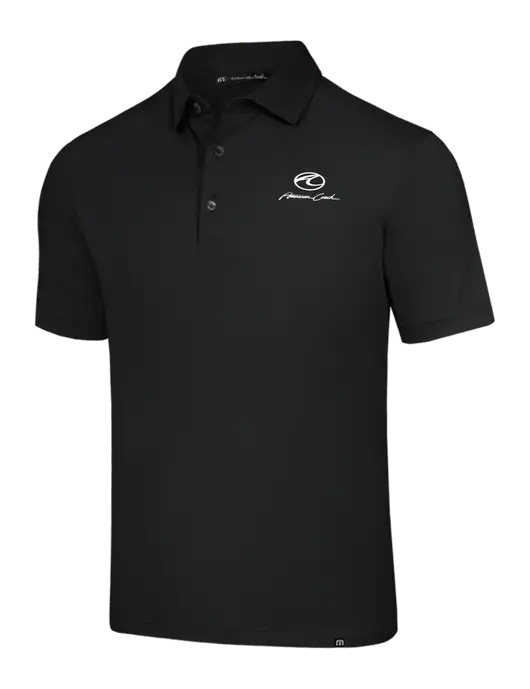 TravisMathew Black Glenview Solid Polo w/American Coach Logo