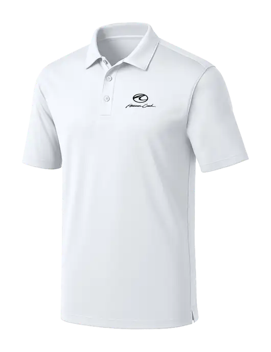 White Silk Touch Performance Polo w/American Coach Logo