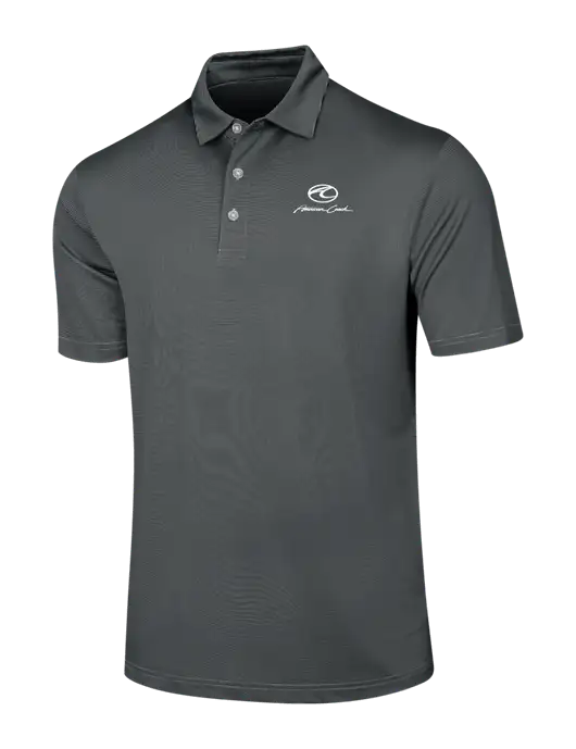 Callaway Black Fine Line Stripe Polo w/American Coach Logo