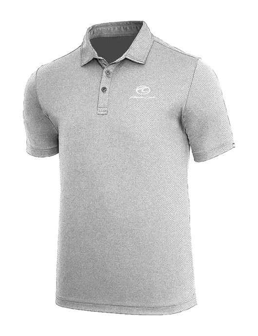 TravisMathew Medium Grey Heather Coto Performance Polo w/American Coach Logo