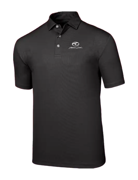 Callaway Birdseye Black Polo w/American Coach Logo