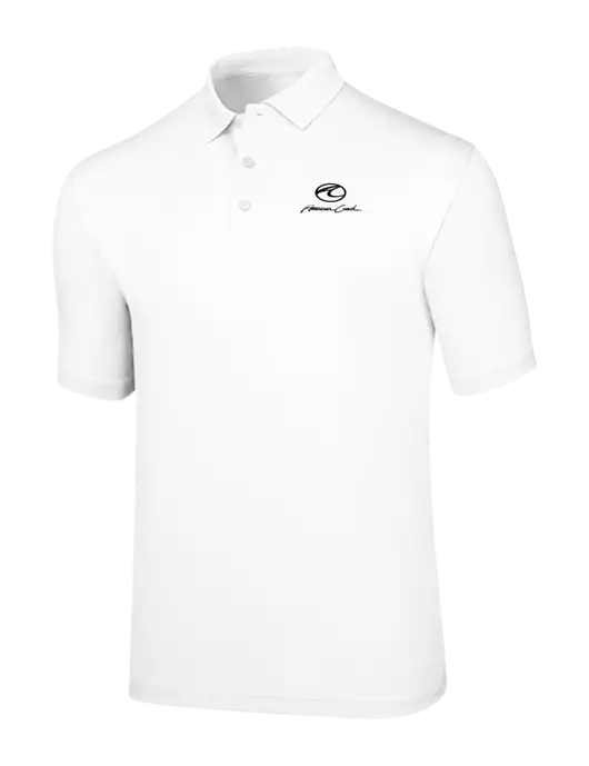 Callaway Opti-Dri White Chev Polo w/American Coach Logo