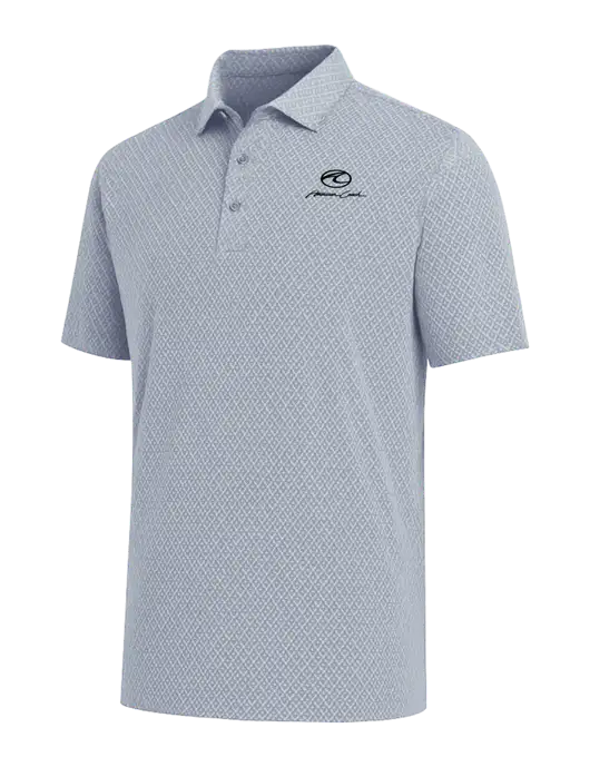 Callaway All-Over Stitched Medium Grey Chev Polo  w/American Coach Logo