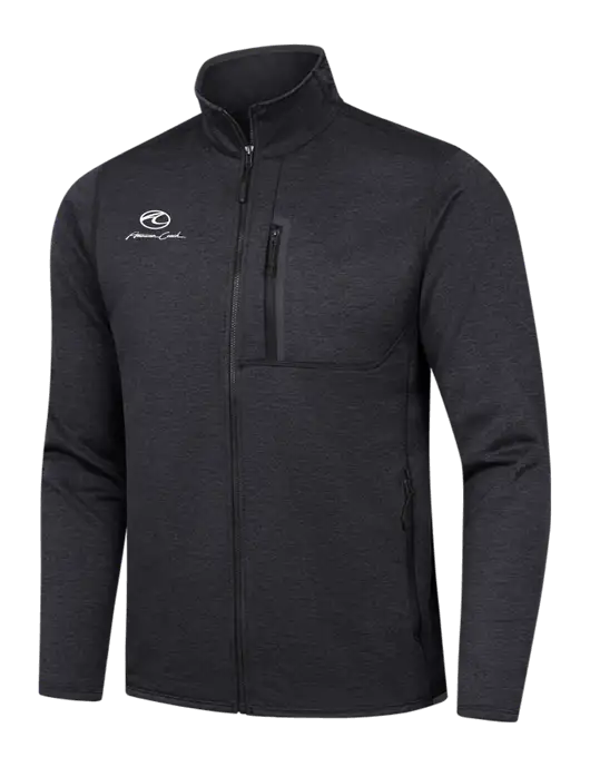 North Face Dark Grey Heather Skyline Full-Zip Fleece Jacket w/American Coach Logo
