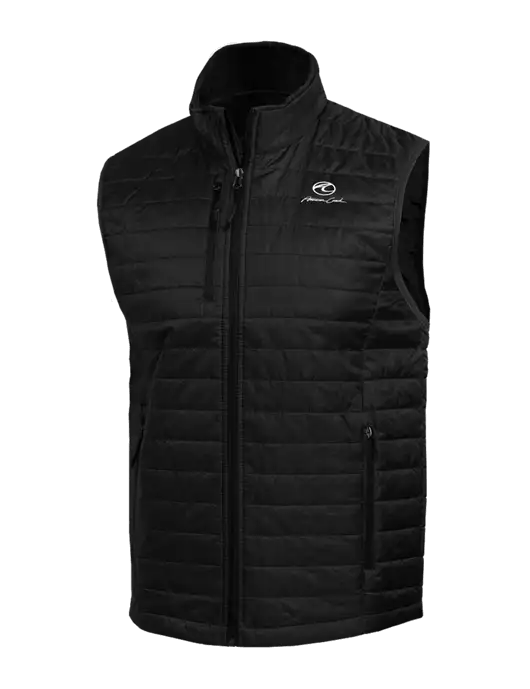 Packable Black Puffy Vest w/American Coach Logo