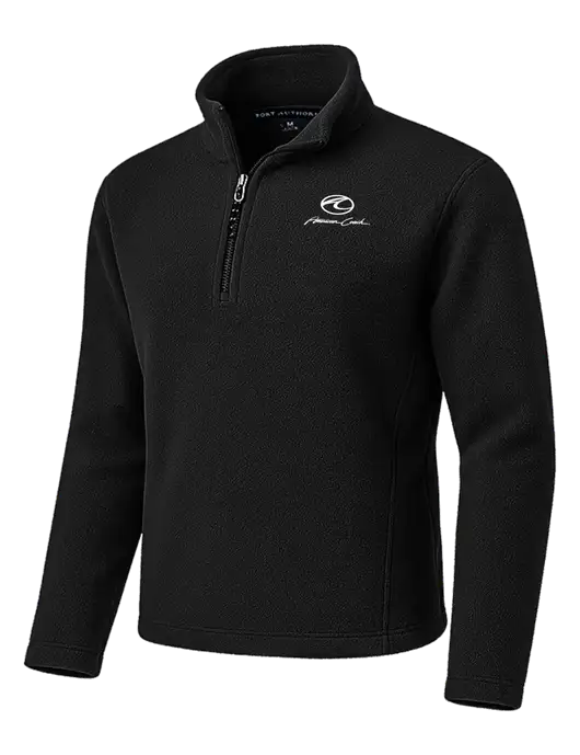 Black Fleece 1/4-Zip Pullover w/American Coach Logo