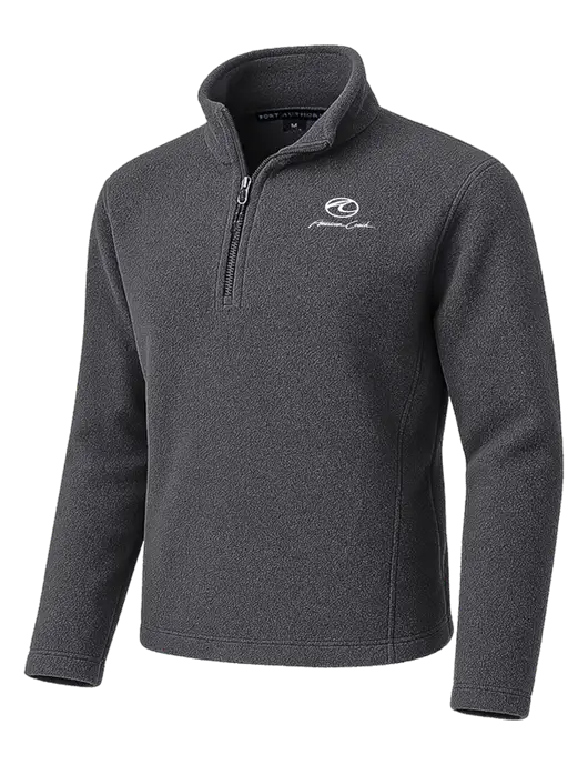 Dark Grey Fleece 1/4-Zip Pullover w/American Coach Logo