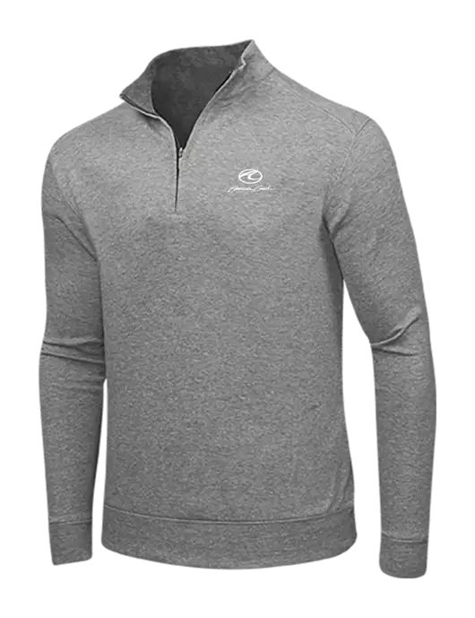 Medium Heather Grey/Charcoal Heather Interlock 1/4 Zip w/American Coach Logo