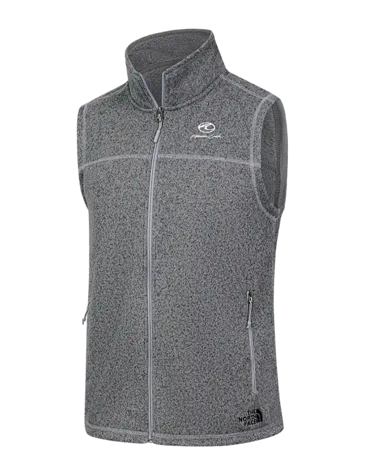 North Face Medium Grey Heather Sweater Fleece Vest w/American Coach Logo