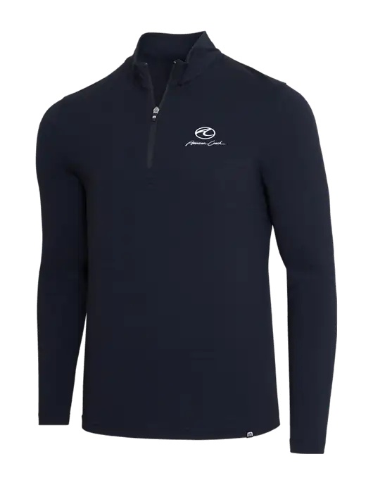 TravisMathew Black Crestview 1/4 Zip w/American Coach Logo