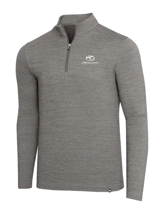 TravisMathew Medium Grey Heather Crestview 1/4 Zip w/American Coach Logo