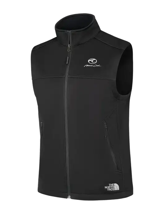 North Face Black Ridgewall Soft Shell Vest w/American Coach Logo