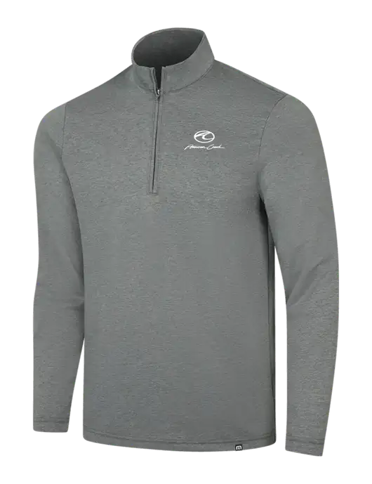 TravisMathew Dark Grey Heather Coveside ¼-Zip w/American Coach Logo