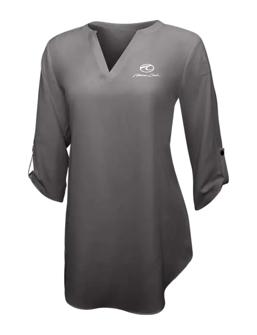 Dark Grey Womens 3/4 Sleeve Tunic Blouse w/American Coach Logo