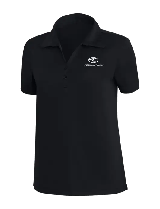 TravisMathew Black Womens Coto Performance Polo w/American Coach Logo