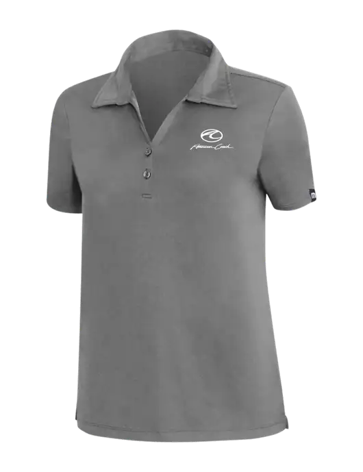 TravisMathew Med Dark Grey Womens Coto Performance Polo w/American Coach Logo