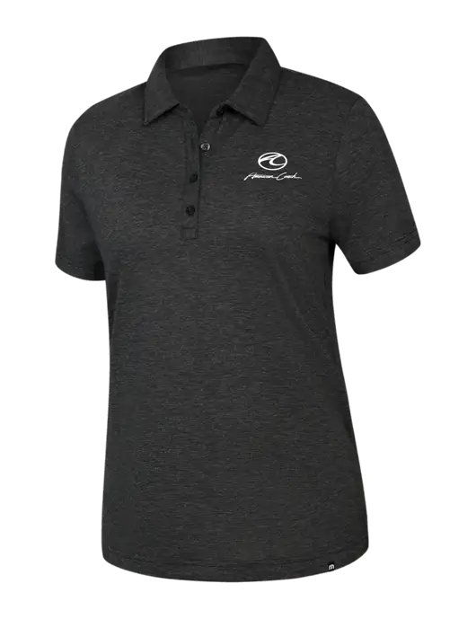 TravisMathew Womens Black Heather Sunnyvale Polo w/American Coach Logo