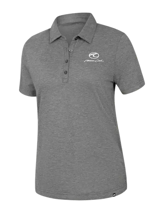 TravisMathew Womens Dark Grey Heather Sunnyvale Polo w/American Coach Logo