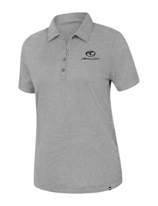 TravisMathew Womens Light Grey Heather Sunnyvale Polo w/American Coach Logo