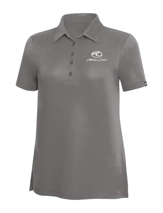 TravisMathew Grey Solid Womens Oceanside Polo w/American Coach Logo