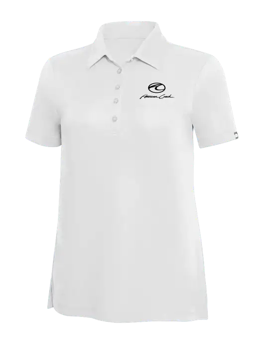 TravisMathew White Solid Womens Oceanside Polo w/American Coach Logo