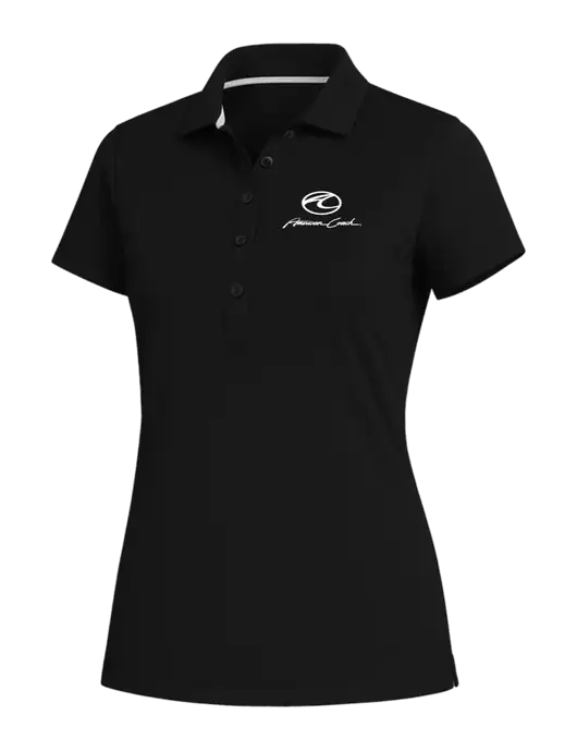 Fairway & Greene Womens Black Claire Tech Polo w/American Coach Logo