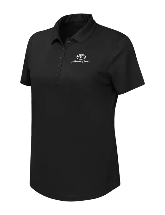 Callaway Womens Birdseye Black Polo w/American Coach Logo