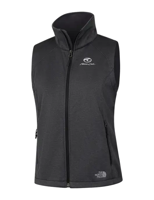 The North Face Womens Dark Grey Heather Ridgewall Soft Shell Vest  w/American Coach Logo
