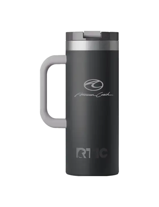 RTIC Road Trip 20 oz Charcoal Travel Mug w/American Coach Logo