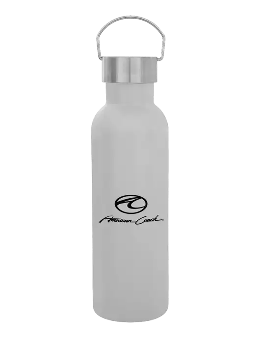 28 oz White Bubbli Stainless Steel Bottle w/American Coach Logo