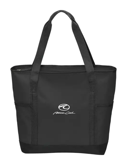 On the Go Black/Black Tote w/American Coach Logo