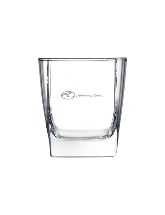 10.5 oz Square on the Rocks Glass  w/American Coach Logo