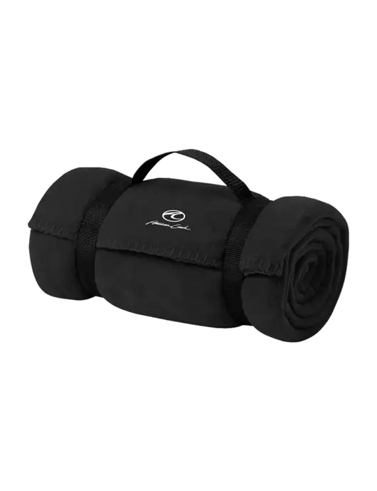 Casual Black Fleece Blanket With Strap w/American Coach Logo