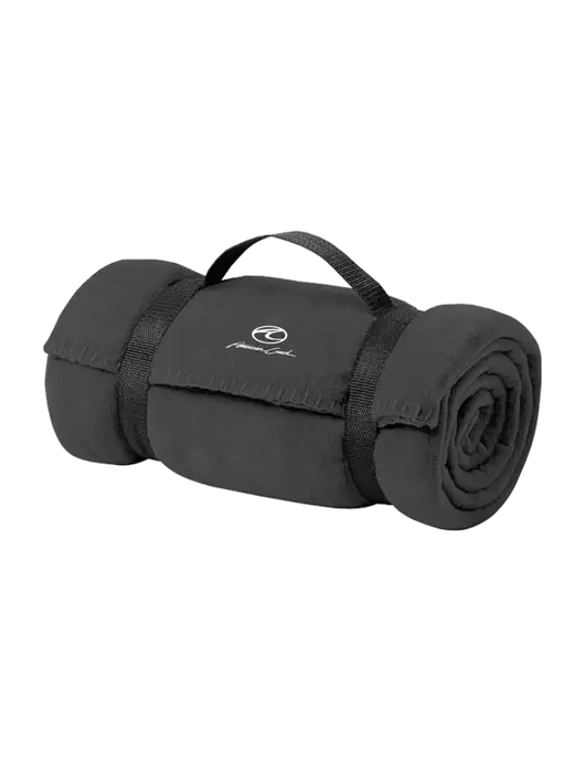 Casual Midnight Heather Fleece Blanket With Strap w/American Coach Logo