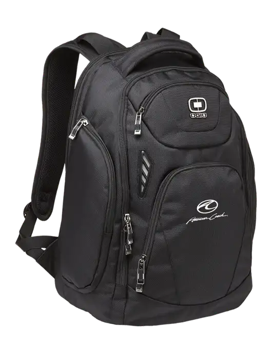 OGIO Black Mercur Laptop Backpack w/American Coach Logo