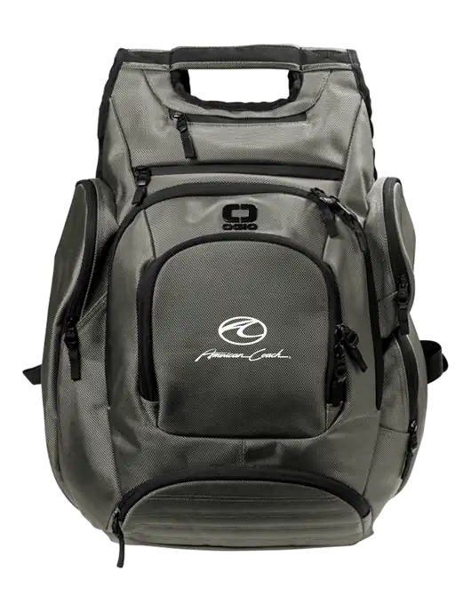 OGIO Medium Grey Metro Ballistic Laptop Backpack w/American Coach Logo