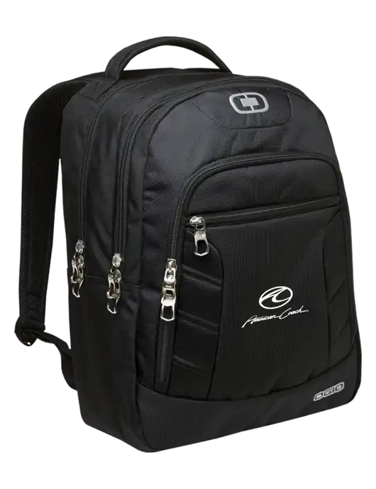 OGIO Black/Silver Colton Laptop Backpack
 w/American Coach Logo
