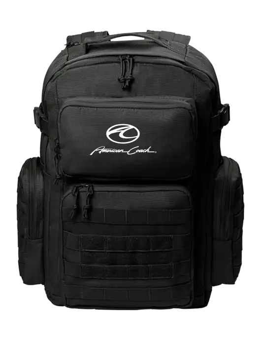 CornerStone Black Tactical Backpack w/American Coach Logo