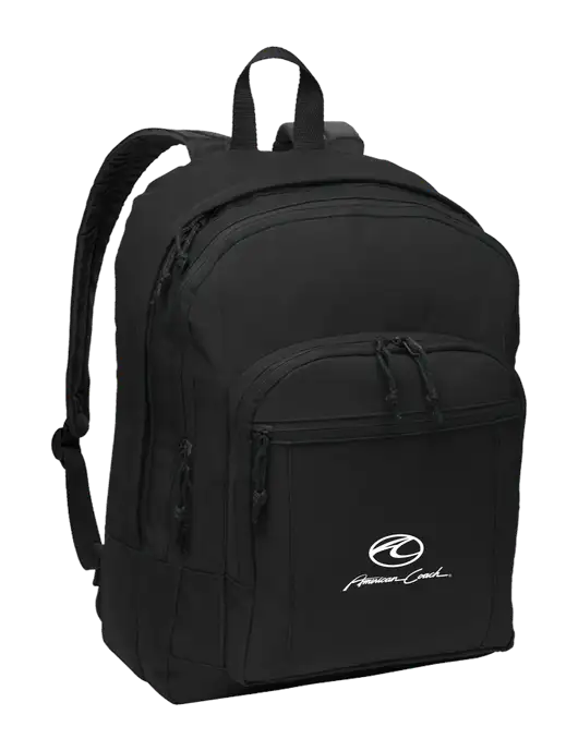 Black Essential Backpack w/American Coach Logo
