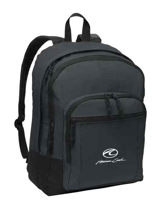 Dark Grey Essential Backpack w/American Coach Logo