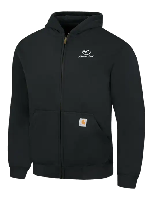 Carhartt Black Rain Defender Paxton Heavyweight Hooded Full Zip-Front Sweatshirt w/American Coach Logo