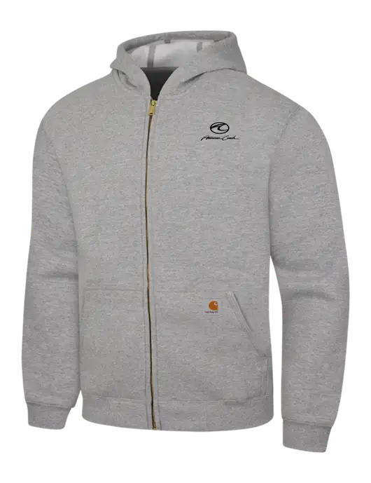 Carhartt Light Grey Heather Midweight Hooded Zip-Front Sweatshirt w/American Coach Logo