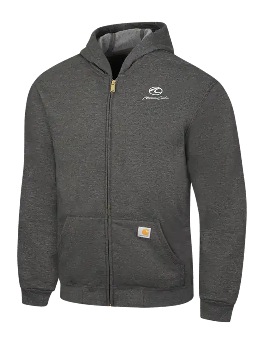 Carhartt Dark Grey Heather Midweight Hooded Zip-Front Sweatshirt w/American Coach Logo