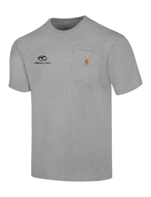 Carhartt Loose Fit Workwear Light Grey Heather Short Sleeve Pocket T-Shirt w/American Coach Logo