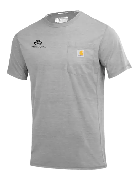 Carhartt Force Light Grey Heather Short Sleeve Pocket T-Shirt w/American Coach Logo