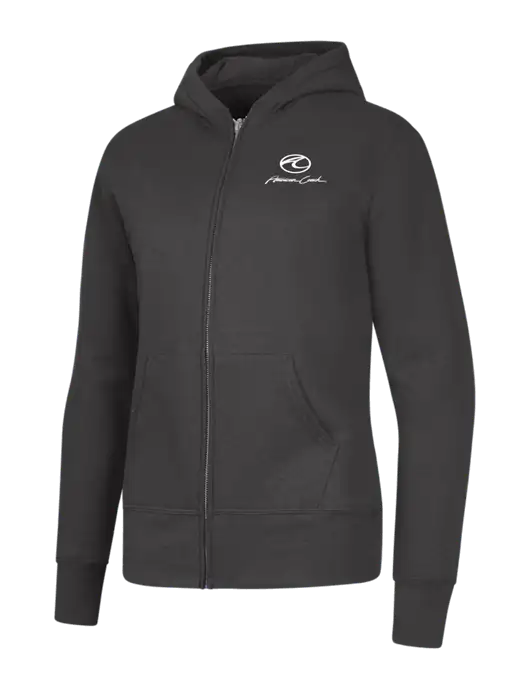 Charcoal Womens Core Fleece Full-Zip Hooded Sweatshirt w/American Coach Logo